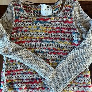 Kensie Multicolor Knit Sweater Sz L